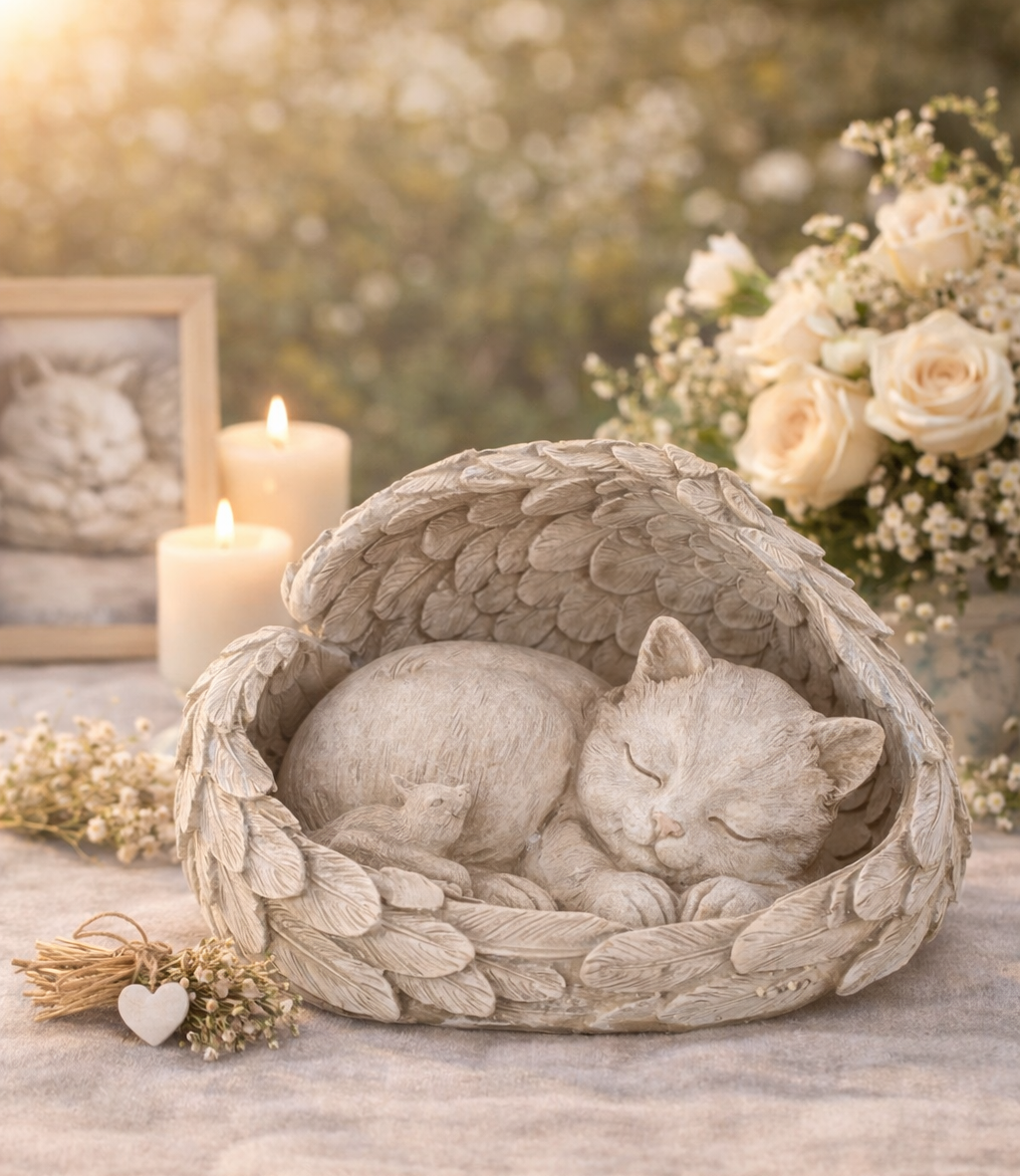 Statuette Commémorative Éveil d’Ange Chat